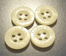 Vintage Set Of 4 Valentino Rudy Italy Off-White 4-Hole Resin Buttons