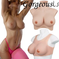 Silicone Breastplate Crossdresser Breast Forms Fake Boobs C-H Cup For Drag Queen
