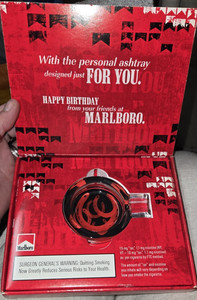 Vintage Marlboro Personal Glass Horseshoe Ashtray Birthday Promo Item NIB 2006