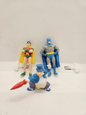 Lot of 3 Vintage 1989 Applause Batman Figures: Batman Robin Penguin