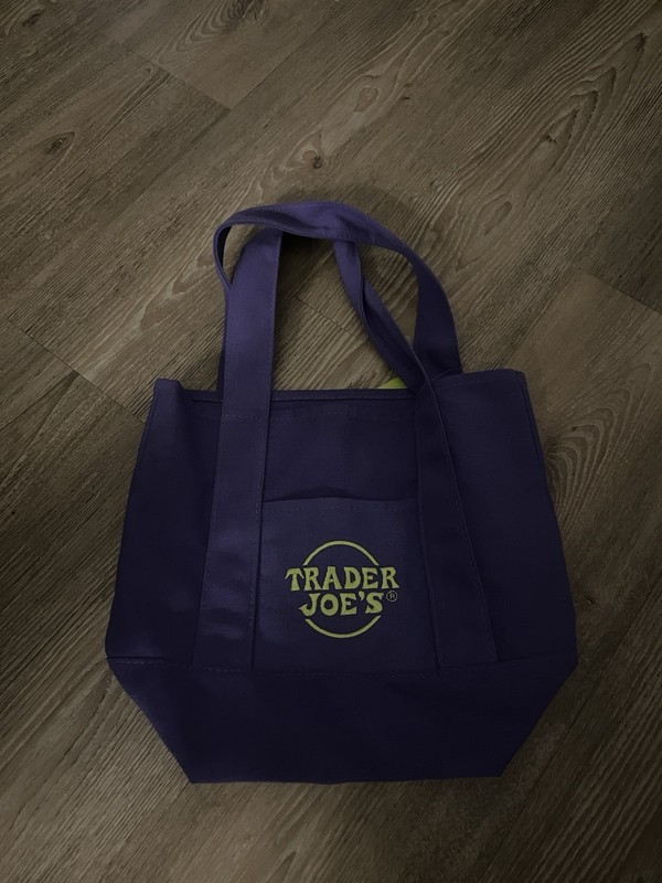 Trader Joe's Trick-or-Treat Canvas Tote Bag, Purple Logo Print #limitededition 