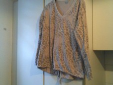 Damenshirt Gr M beigelangarm liberty oben mit Strass langarm