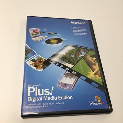 Microsoft Plus Digital Media Edition Windows XP CD X09-19535 X10-10197 Vintage