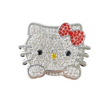 Car Push Start Button Cover Bling Car Accessories Cute Cat for Women, Red