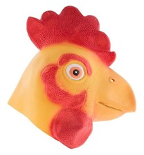 Rooster Latex Mask Bird Animal Fancy Dress Up Halloween Adult Costume Accessory