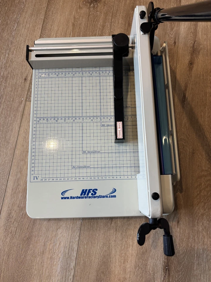 HFS Heavy Duty Guillotine Paper Cutter A4-12 Inch 400 Sheet Capacity Solid Steel - Image 2 of 4