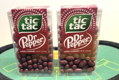 2 BOXES TIC TAC DR PEPPER FLAVORED MINTS 1.7 OZ. BB 1-28-2027 NIB