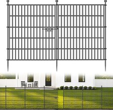 15 Panels No Dig Decorative Outdoor Garden Fence with Gate for Yard, 32 in H X