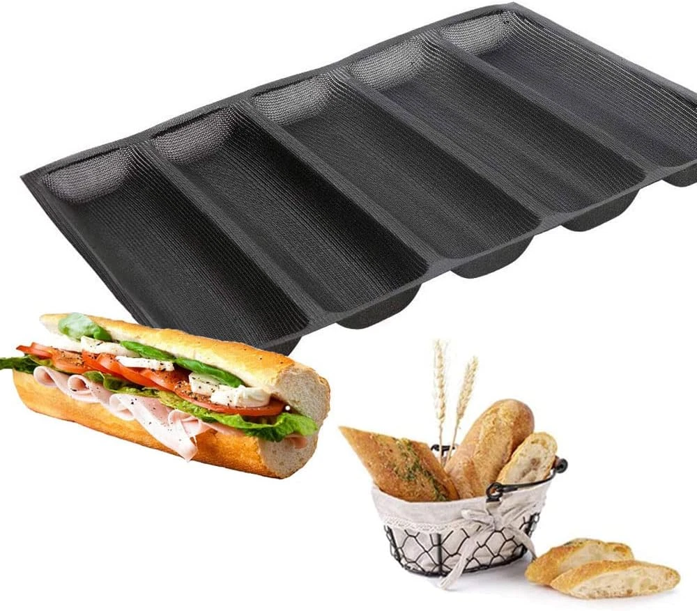 Silicone Bread Mold 5 Loaf Baking Mould Flexible Reusable Forms Shapes Non Stick