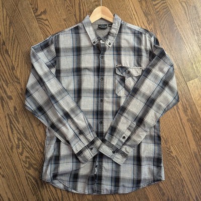 Burnside Button Down Shirt Large Plaid Chest Pocket Long Sleeve Light weight