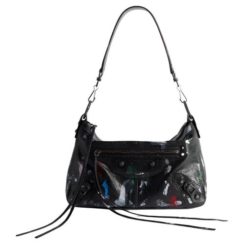 Balenciaga Le City Fine Grained Sheepskin Shoulder Bag Small Unisex Black