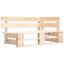 WALPLUS Garden Pallet Corner Bench Natural Solid Wood