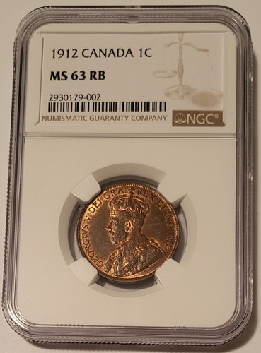 Canada George V 1912 Large Cent MS63 RB NGC