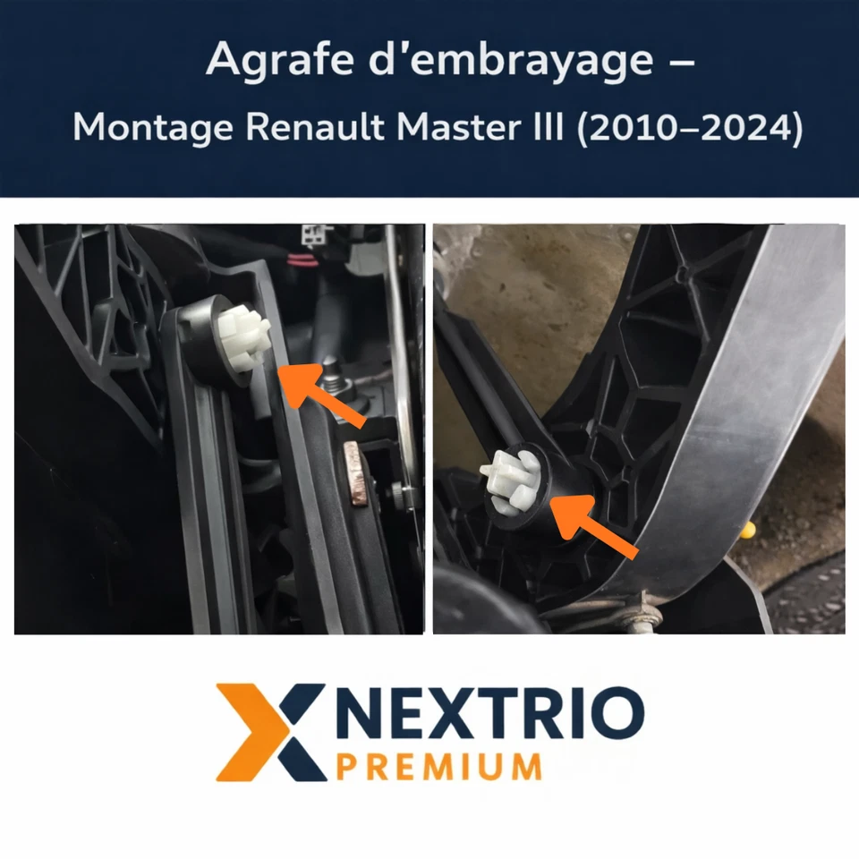 Agrafe émetteur embrayage Renault Master 3✅ 2010-2024 clip fixation pédale OEM - Photo 4/4
