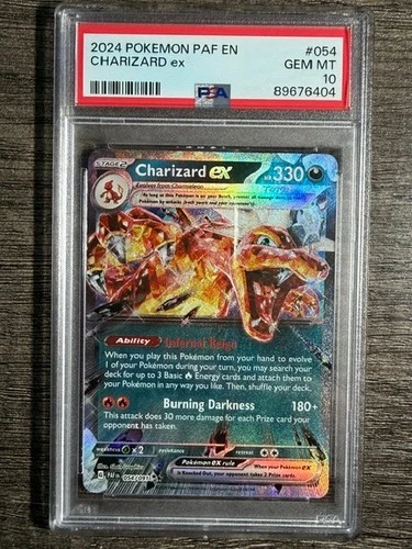 CHARIZARD EX 054/091 RARE HOLO 2024 PALDEAN FATES PSA 10 GEM MT.