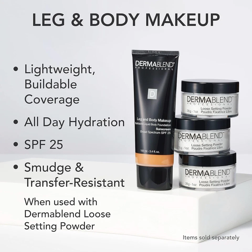 Dermablend Leg and Body Makeup Body Foundation FPS 25 Médio Dourado 40W 3,4 oz - Imagem 3 de 4