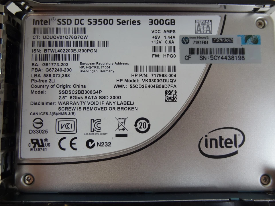 HP 739954-001 SSD 300GB 6G 2.5 SATA VE - 739714-001, 739888-B21 - Image 4 of 4