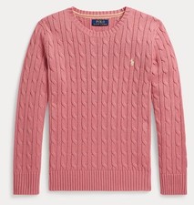 Polo Ralph Lauren Sweater Cable Knit NWT Pink Desert Rose  boys  size XL 18-20