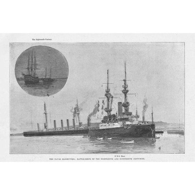 HMS MARS Battleships of the 18th & 19th Century - Antique Print 1899