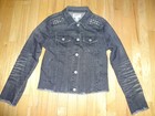Arizona Jean Company Denim Women's Jean Jacket Black Denim w/Silver Studs Medium — photo 2