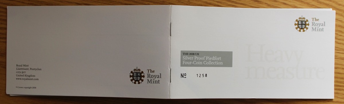 2008 UK Silver Proof Piedfort 4-Coin Collection Set, Royal