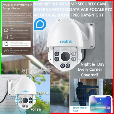 REOLINK  RLC-423 5MP ZO4X IP66 NET SECURYCAM Varifocal Outdoor Camcorder