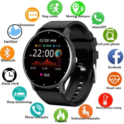 2022 Smart Watch Men Women Full Touch Screen Sport Fitness Watch Man