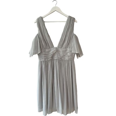 New French Connection Light Grey Dress Summer Wedding Ladies