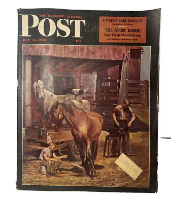 Saturday Evening Post The Atom Bomb July 13, 1946 Good Condition