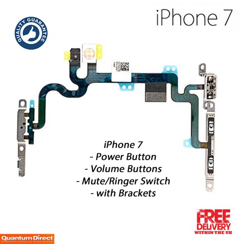 Nappe Flex Pour IPhone 7 - Câble Volume, Mute, Power, Flash Avec Cales Métalliques