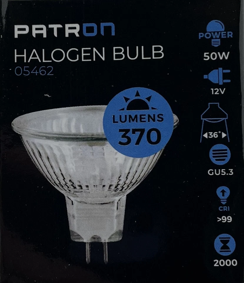 10 x M258 MR16 Halogen Dichroic 12V 50W 36º EXN Patron 50 Watt GU5.3 - Image 3 of 4