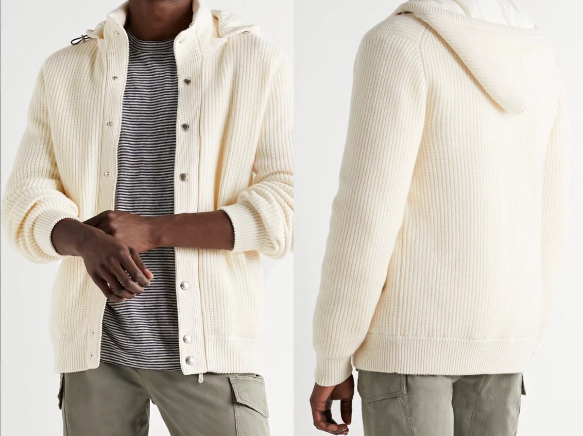 Brunello Cucinelli Ribbed Cashmere Shell Hood Down Cardigan down