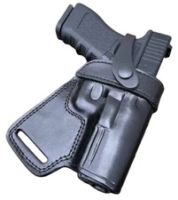 K040-17 SOB Small of Back Leather Holster with Retention Strap RH fits GLOCK 17