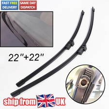 For AUDI A4 B6 2000-2003 Front Windscreen 22" 22" Flat Wiper Blades Twin Set