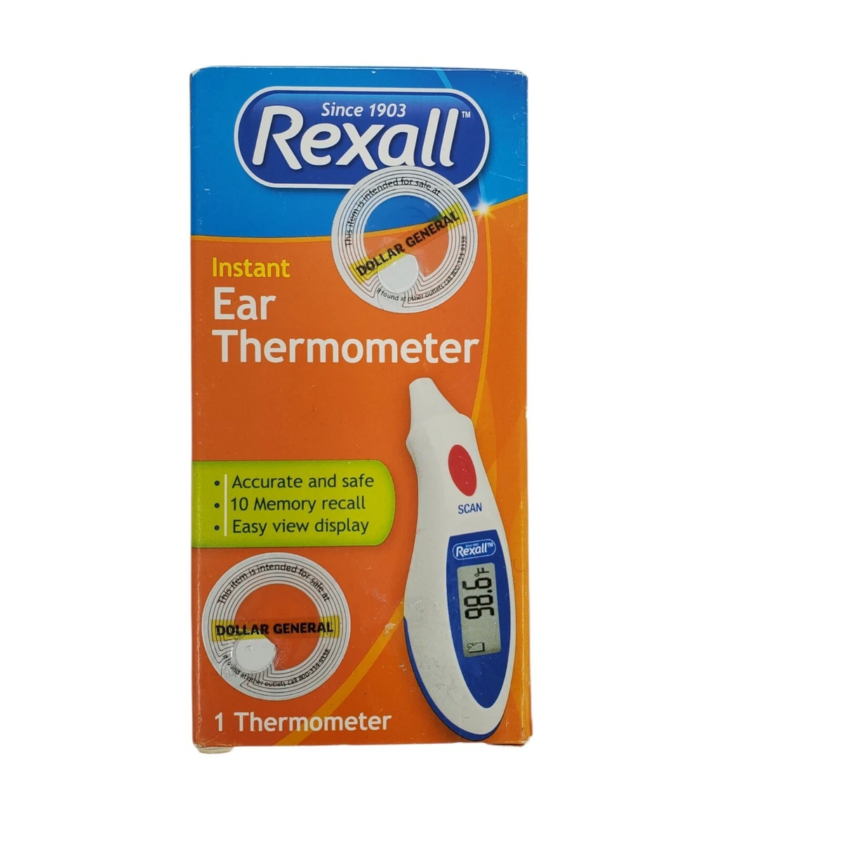 Rexall Thermometer Instant Ear Accurate Safe for Baby and Kids