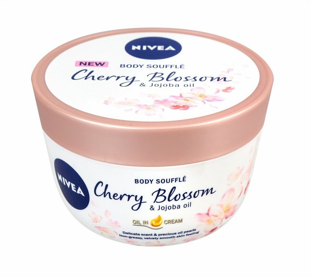NIVEA Cherry Blossom Jojoba Oil Body Souffle Velvet Smooth Skin 2 X