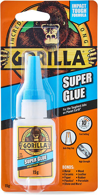 Gorilla Glue Sekundenkleber Gel 15g - Ideal für Metall, Holz, Keramik, Papier, Gummi