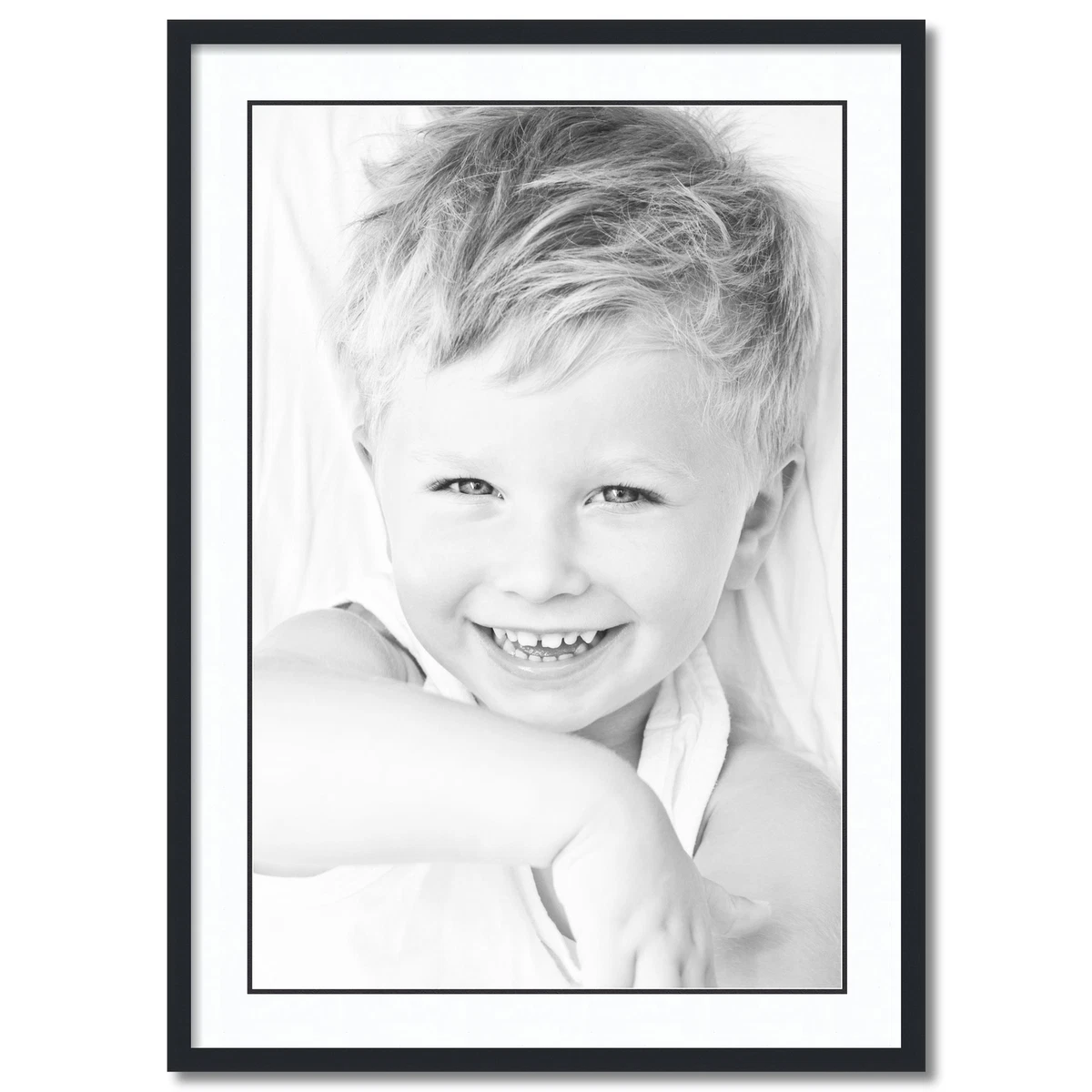 ArtToFrames Matted 28x40 Black Picture Frame with 2
