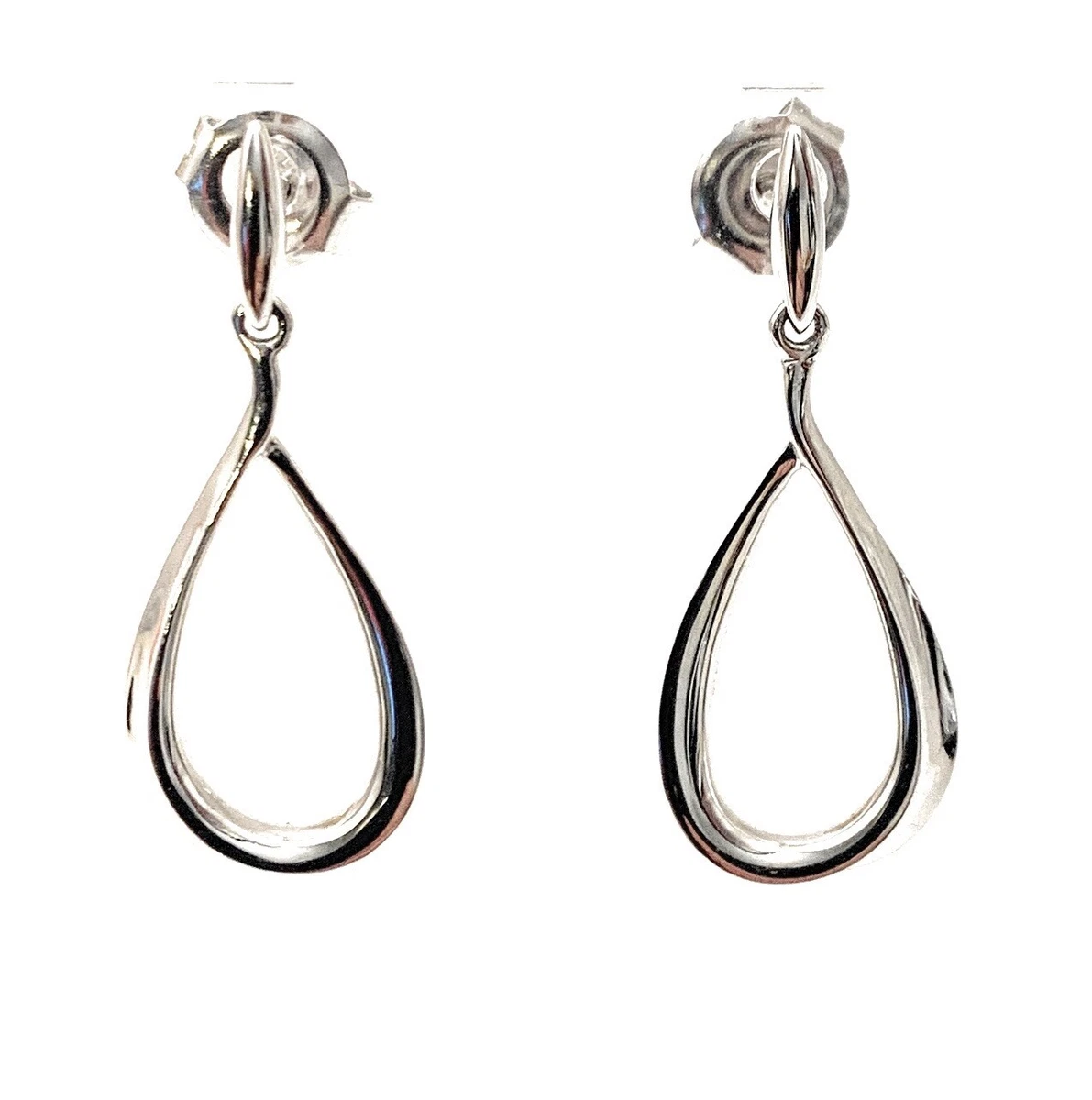 9ct white gold drop best sale earrings