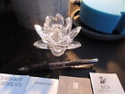 Swarovski Water Lily Candle Holder ~Retired~ 7600 Nr 123 ~ 4" wide with Box Coa
