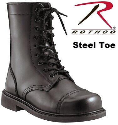 black steel toe combat boots