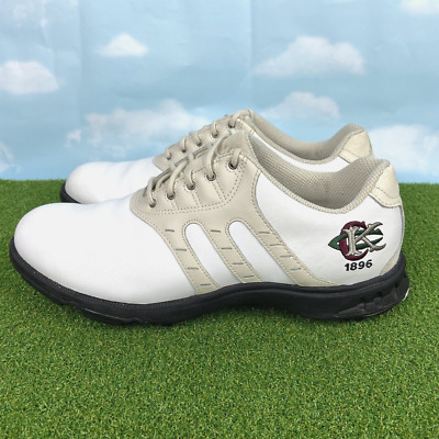 Adidas Adiprene Z-Traxion Golf Shoes Women Size 9 White Tan Leather Soft Spikes