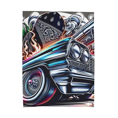 Velveteen Plush Blanket Vibrant Lowrider Artwork Chicano Style