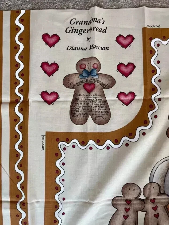gingerbread apron fun fabric dianna marcum marcus grandma’s panel - Image 4 of 4