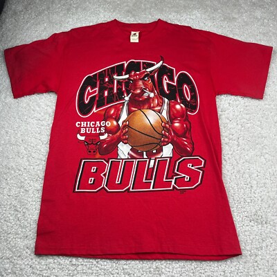 シカゴ・ブルズ シングルスティッチ CHICAGOBULLS 90's Vintage Chicago Bulls Shirt Men Large Red 90s USA Made Riddell