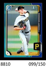 1-2015 BOWMAN CHROME DRAFT BLUE REFRACTOR BRANDON WADDELL PIRATES 099/150