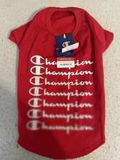 Champion Pet Graphic Tee Shirt Pullover Large Red