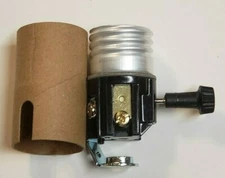 3-TERMINAL NITE-LITE TURN KNOB LAMP SOCKET WITH HICKEY E26 NEW 30114J