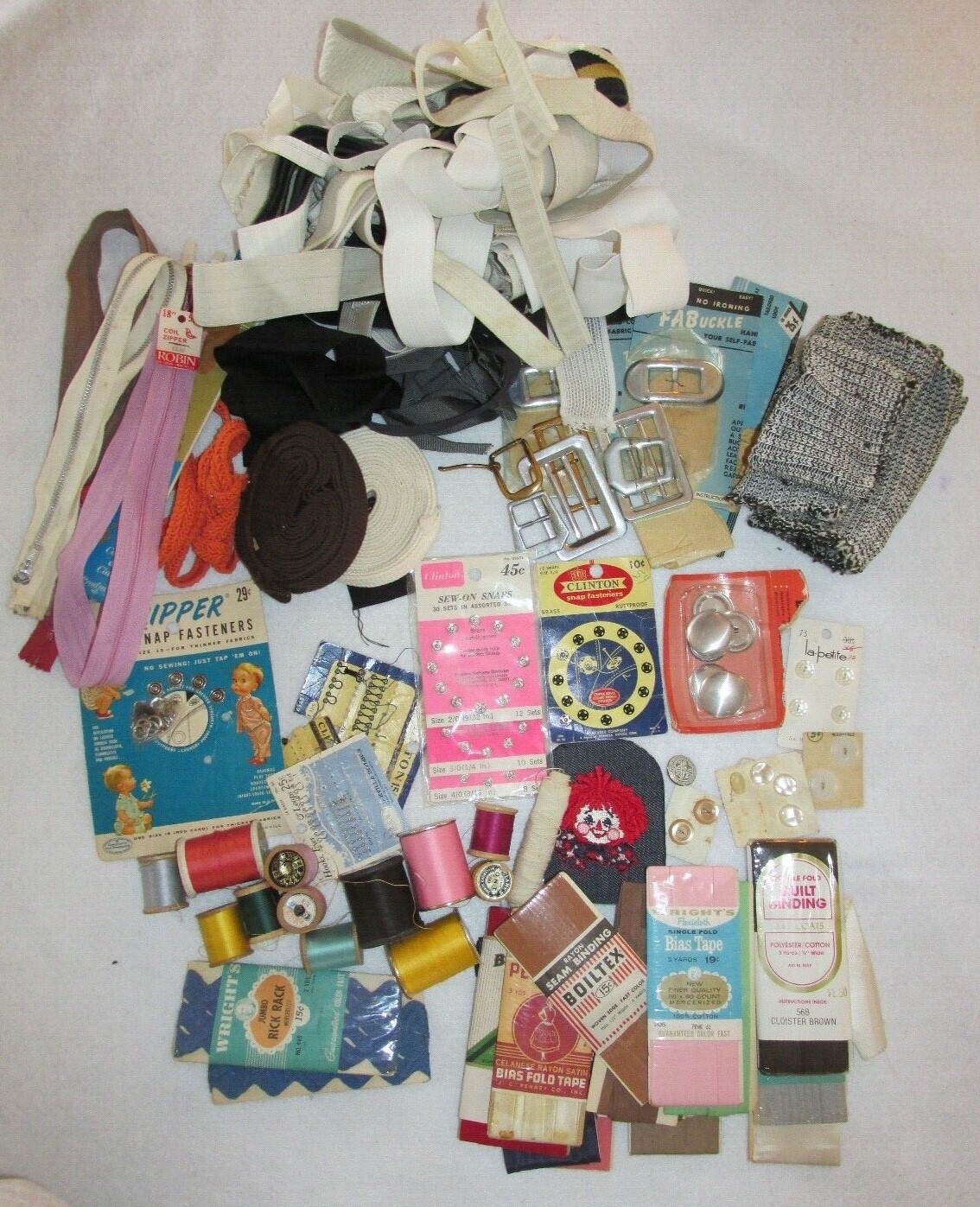 Vintage Sewing AccessoriesThreadBinding TapeElasticButtonsZippers