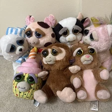 Lot Of 7, William Mark Feisty Pets Bunny, Monkey, Bear, Cupcake, Pig, Cow, Unico
